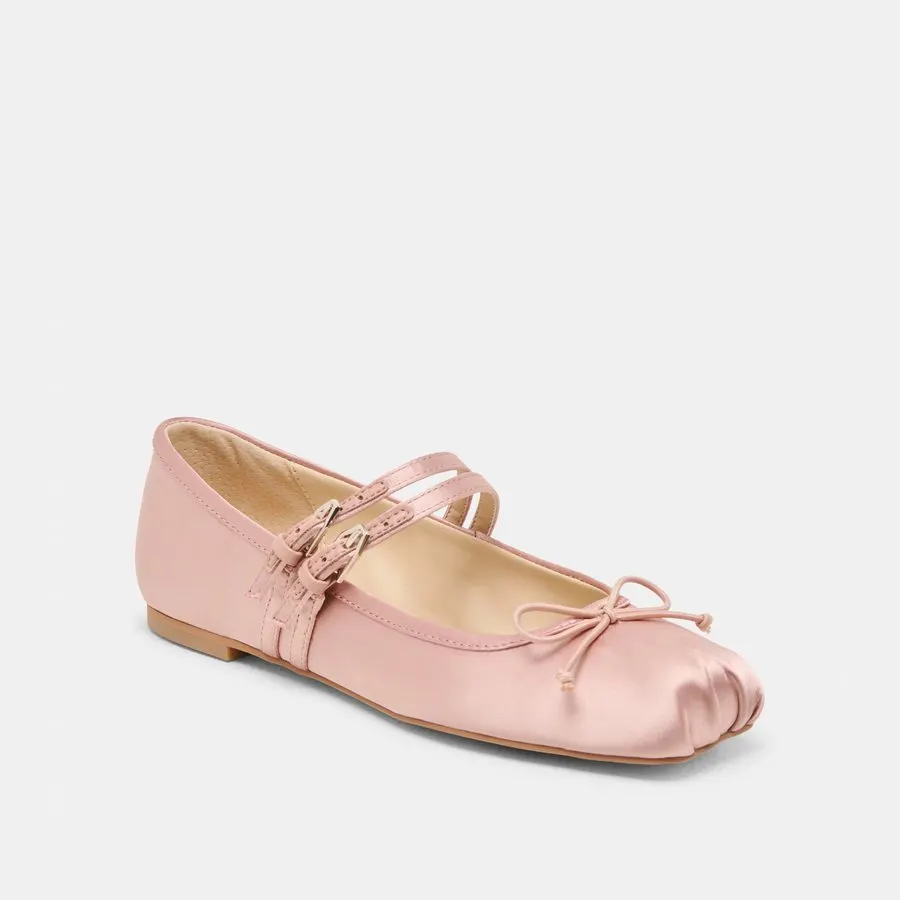 Satin Ribbon Ballet Flats – Blush