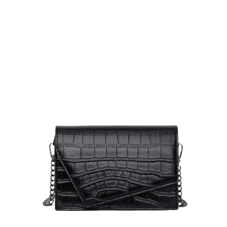 Onyx Croc-Embossed Crossbody