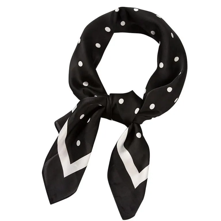 Noir Polka Silk Scarf
