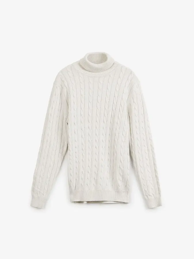 Winter White Wool Turtleneck
