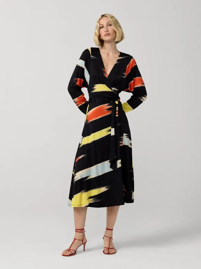 Amara Faux-Wrap Midi Dress