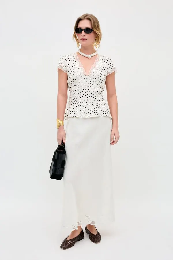 Muslin Linen Midi Skirt
