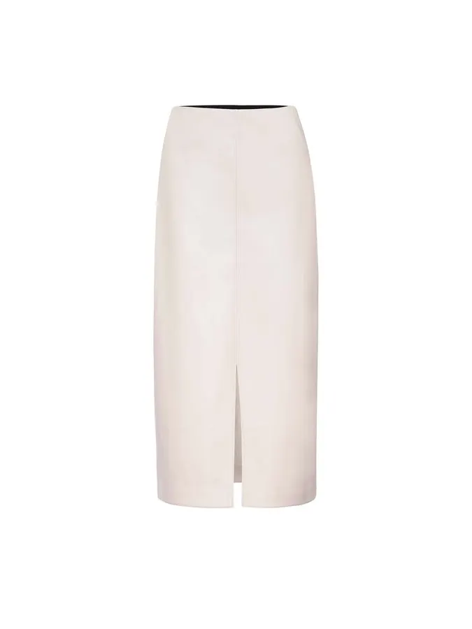 Ivory Structured Pencil Skirt
