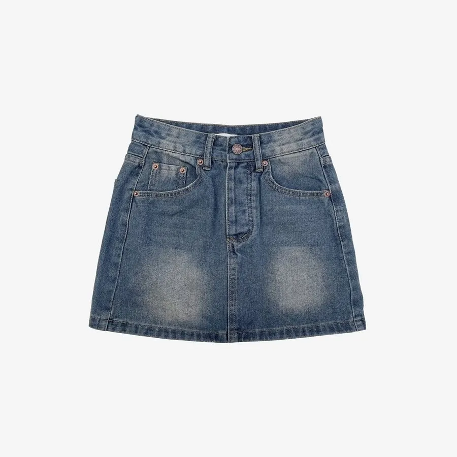 High-Waist Denim Mini Skirt
