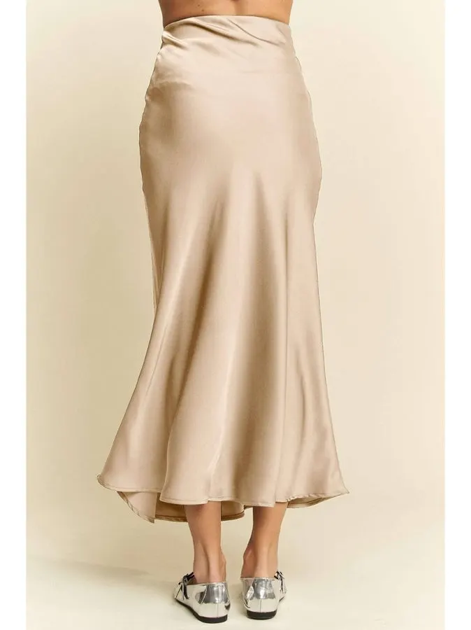 Champagne Satin Bias Midi
