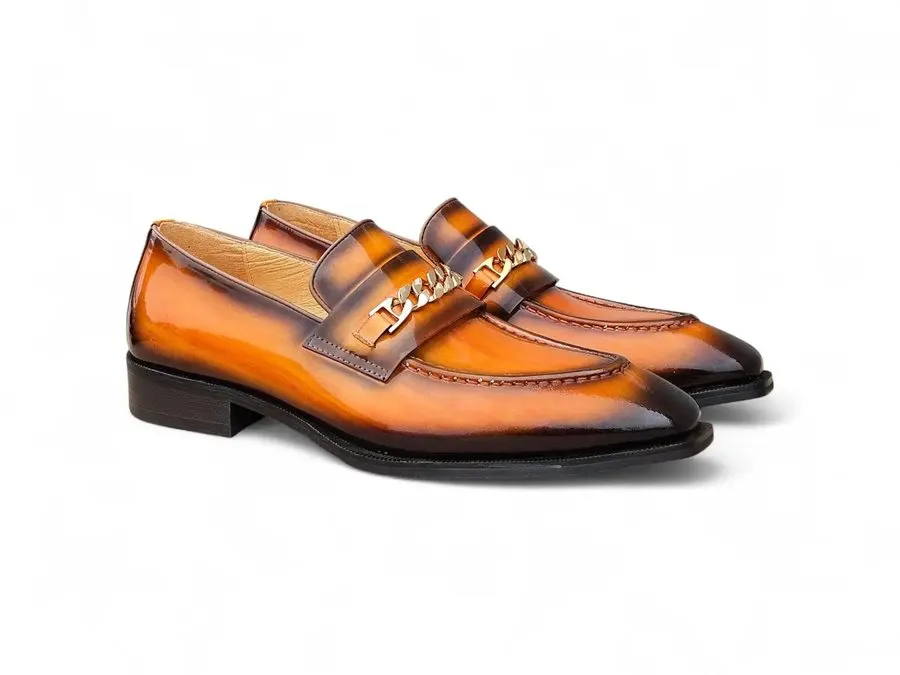 Gilded Chain Loafers