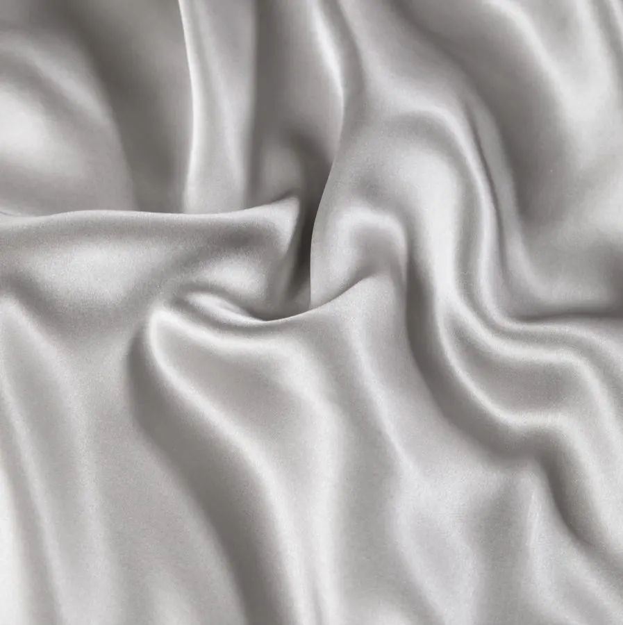 Moonstone Grey Silk Satin Wrap