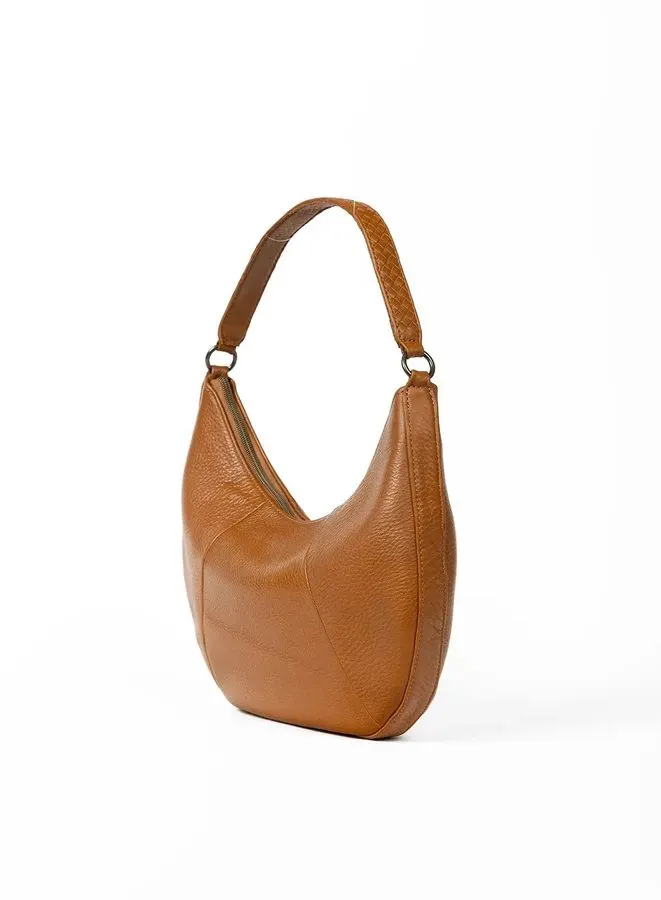 Cognac Leather Shoulder Bag
