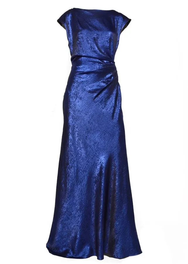 Sapphire Liquid-Satin Gown