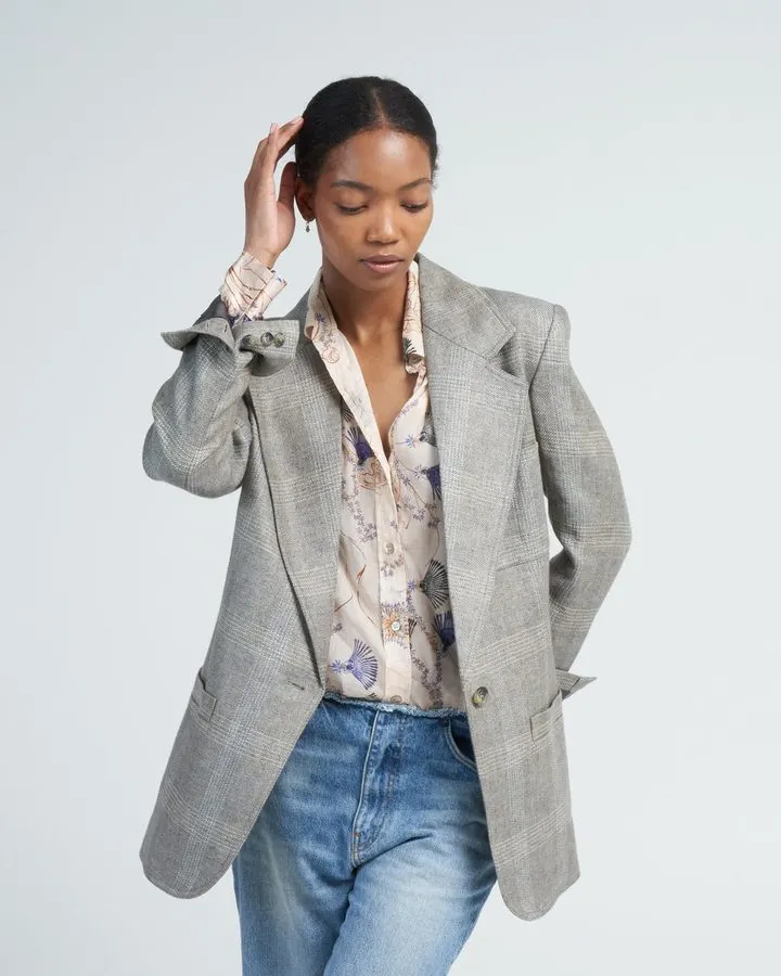 Glen Check Oversized Blazer