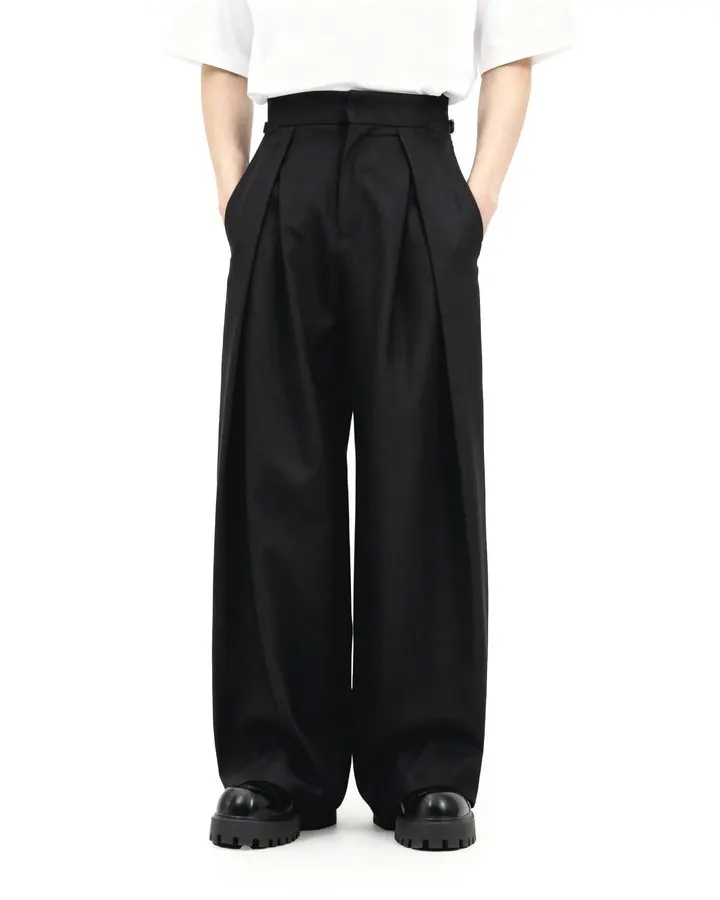 Noir Belted Palazzo Trousers