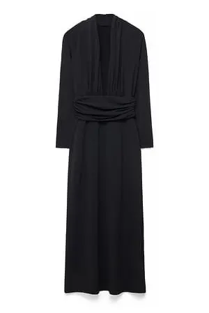 Noir Draped Jersey Maxi Dress