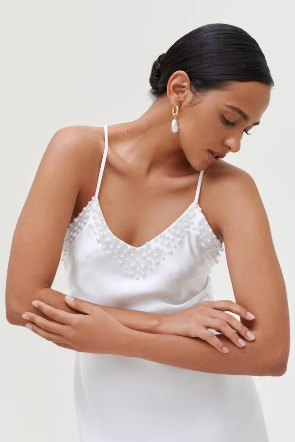 Pearl Satin Cami Slip Dress