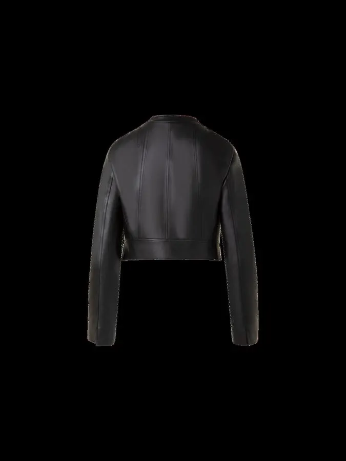 Onyx Asymmetric Leather Biker Jacket