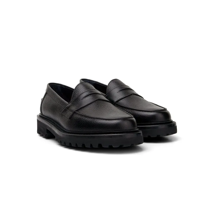 Black Lug-Sole Loafers