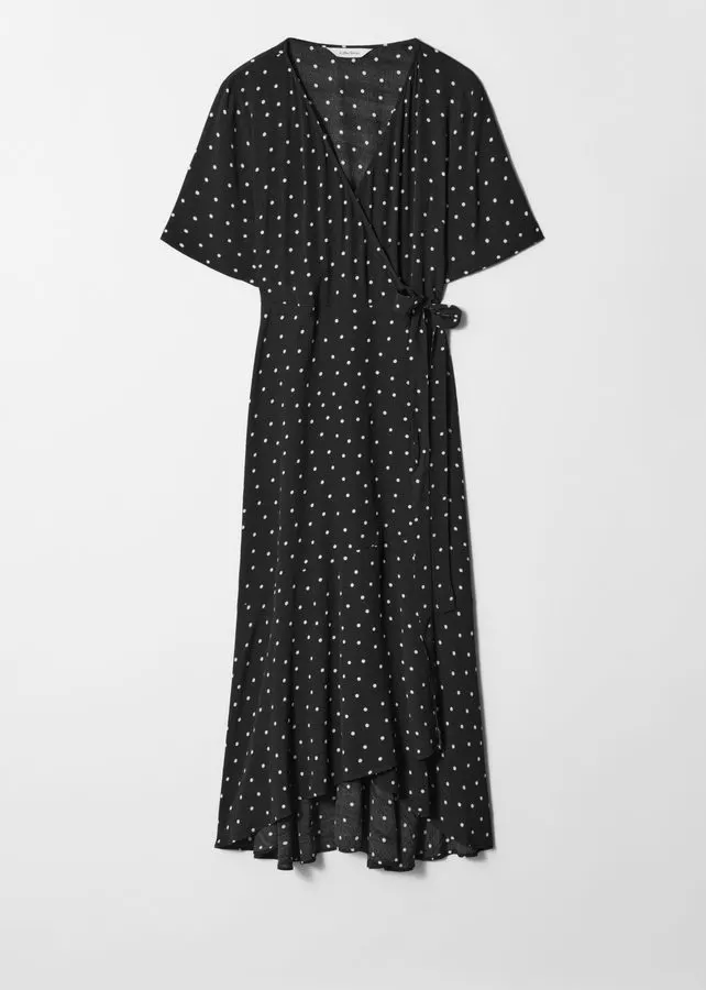 Noir Wrap Midi Dress