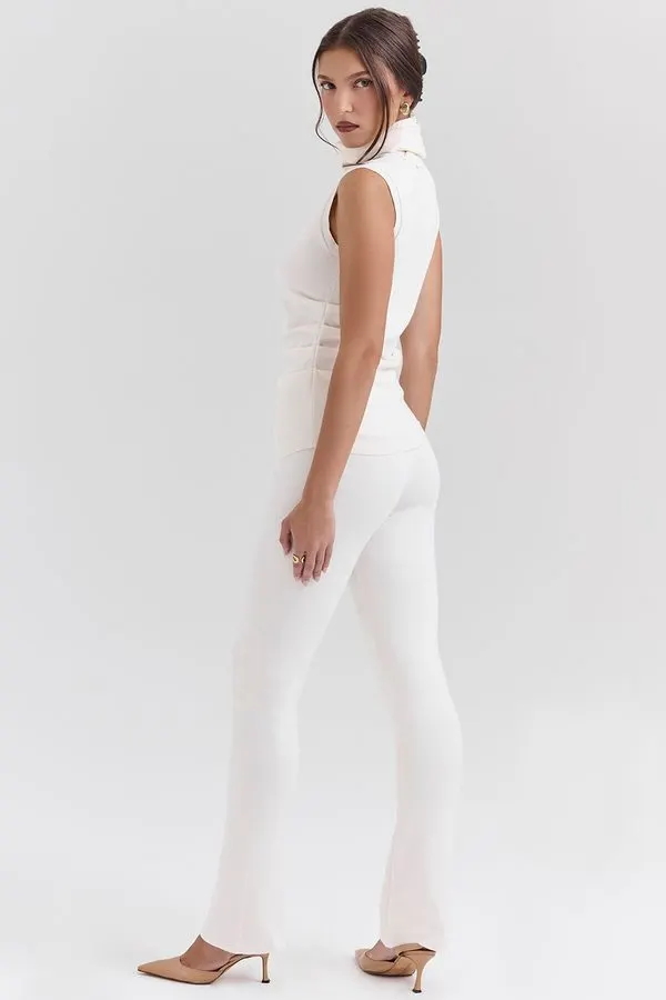 Ivory Cropped Cigarette Trousers