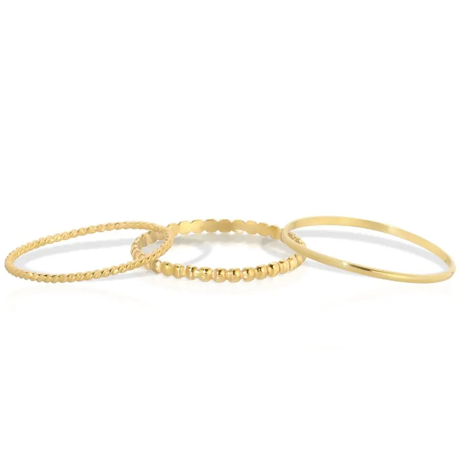 Gilded Trio Stacking Rings