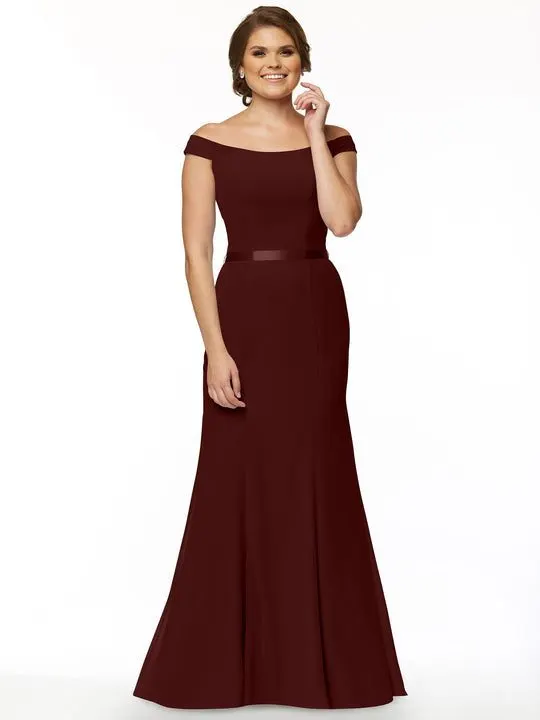 Merlot Burgundy Sheath Gown