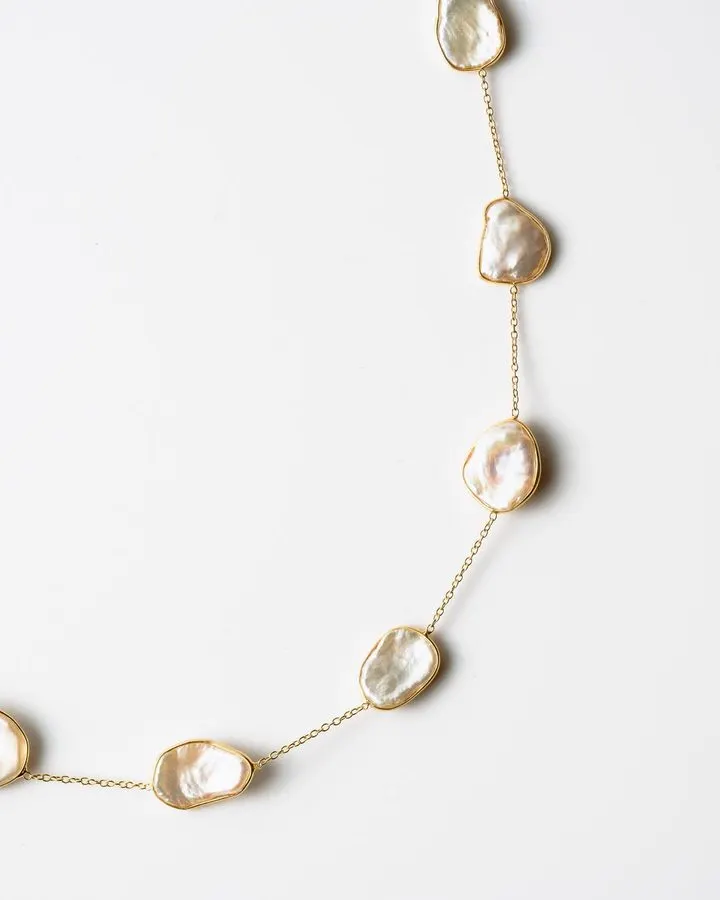 Baroque Pearl Station Necklace