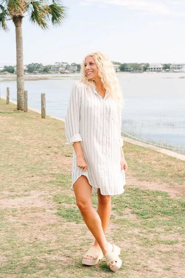 Elodie Striped Shirt Midi