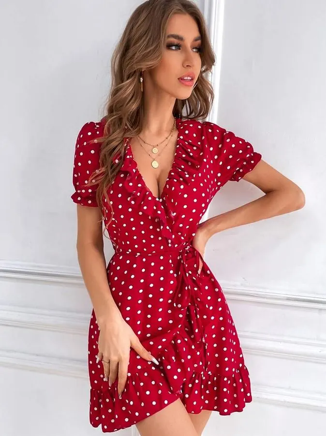 Lune Belted Wrap Dress
