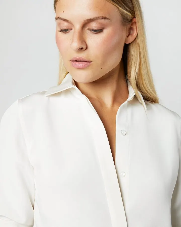 Warm Ivory Crepe Blouse