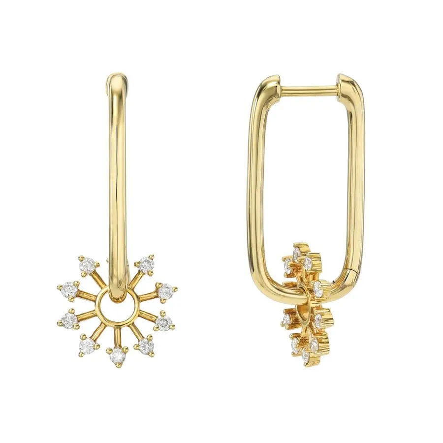 Starburst Charm Hoops