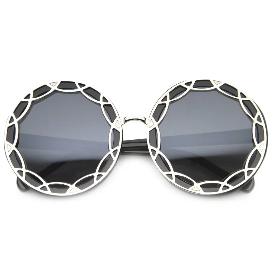 Deco Retro Round Sunglasses
