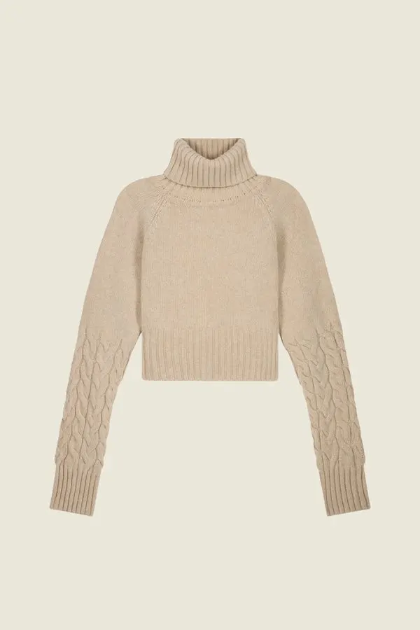 Camel Turtleneck Sweater