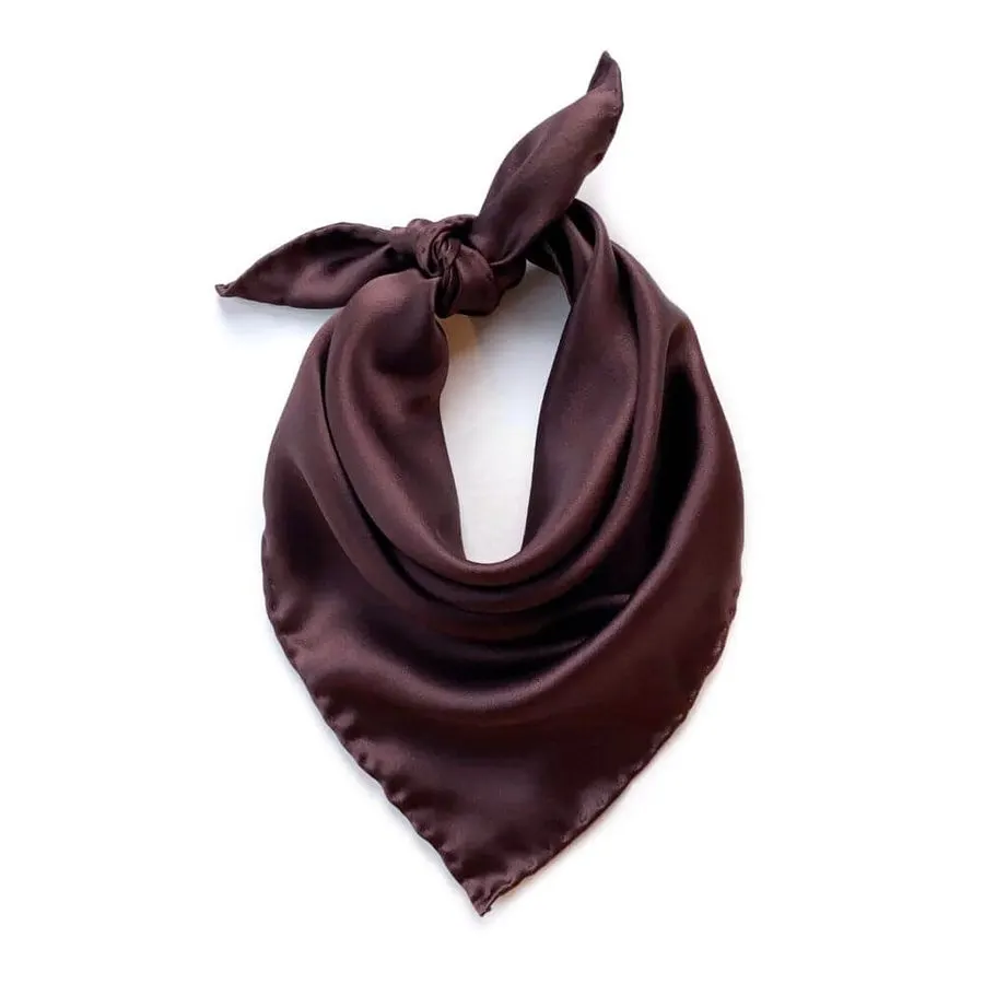Aubergine Damask Silk Foulard