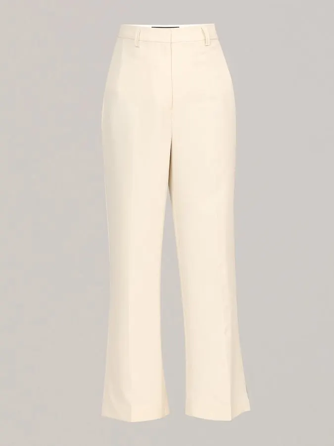Ivory Tailored Straight-Leg Trousers