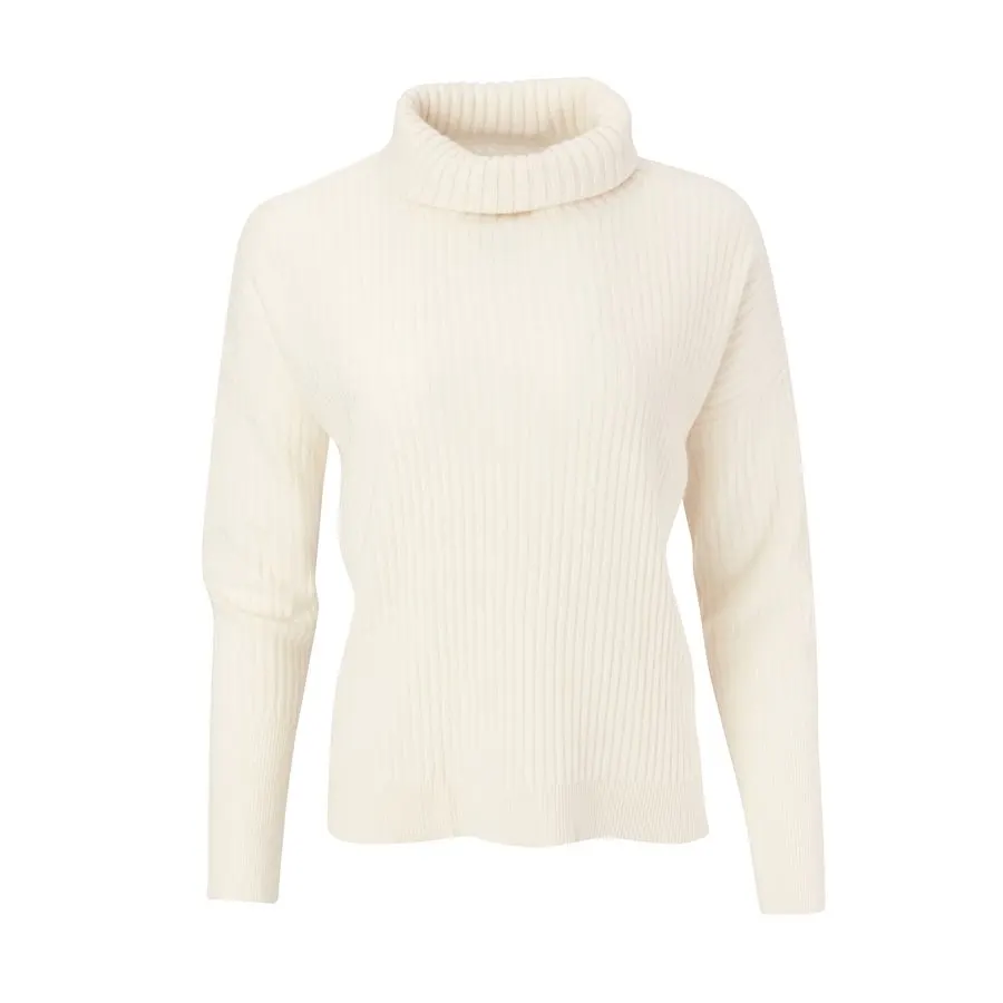 Ivory Ribbed Rollneck Sweater