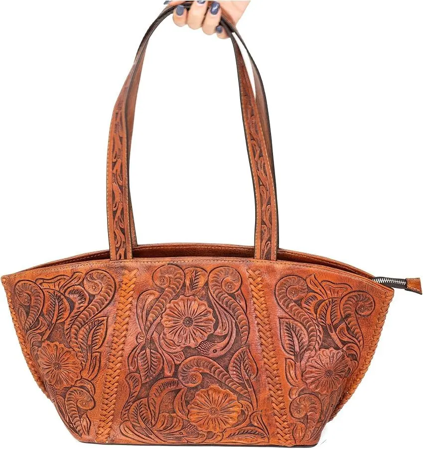 Heirloom Hand-Tooled Leather Tote