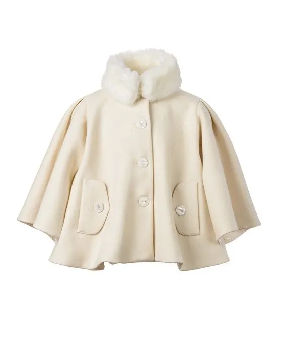 Ivory Wool Cape Coat