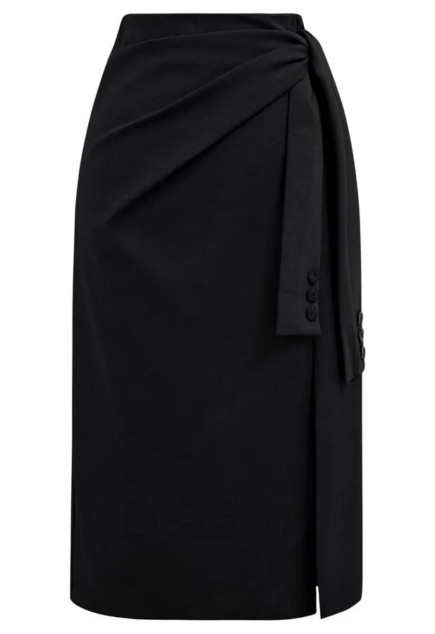 Ebony Split-Hem Pencil Skirt