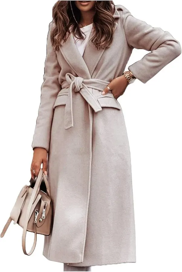 Beige Wrap Overcoat