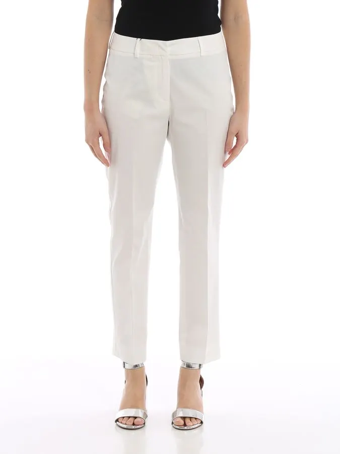 Ivory Cropped Cigarette Trousers