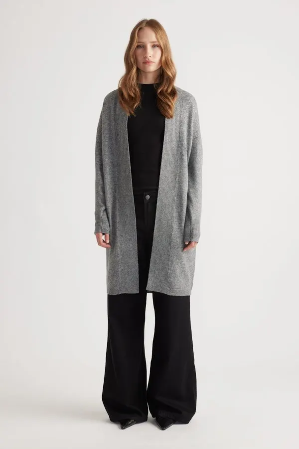 Heather Grey Longline Cardigan