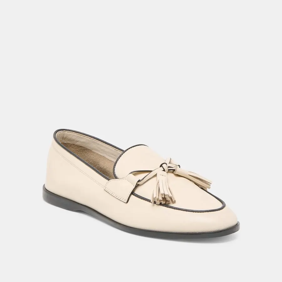 Ivory Leather Loafers