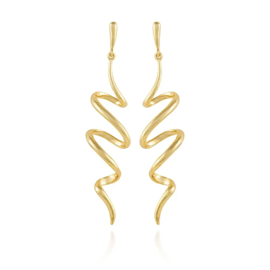 Gilded Spiral Statement Earrings
