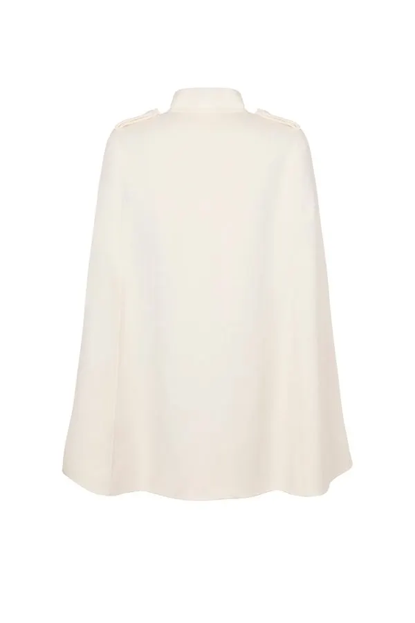 Ivory Wool Cape Coat