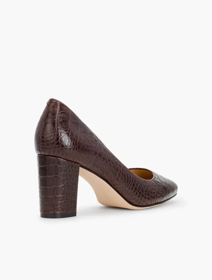 Cocoa Block-Heel Pump