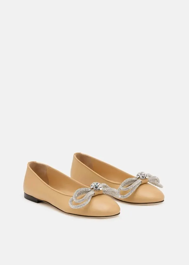 Bow-Front Leather Flats