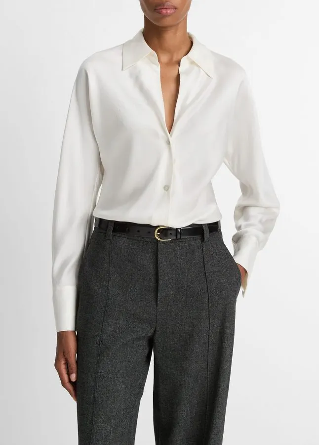 Bias-Cut Silk Shirt