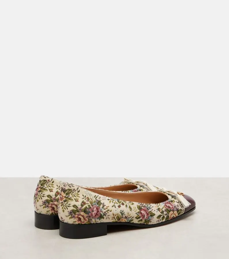 Floral Jacquard Ballet Flats