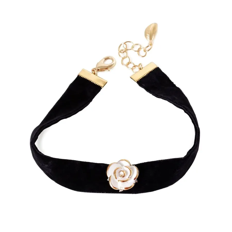 Velvet Noir Gold Choker