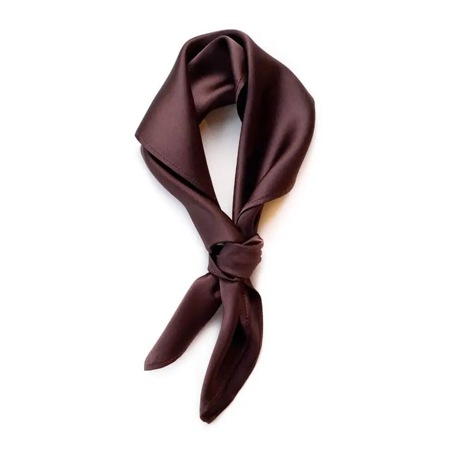 Plum Noir Charmeuse Silk Scarf