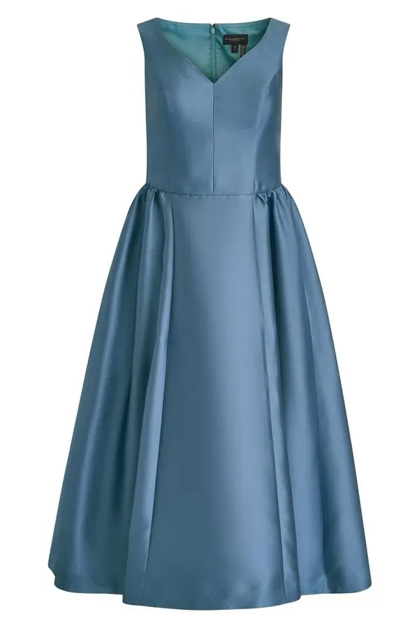 Indigo Satin Cocktail Dress