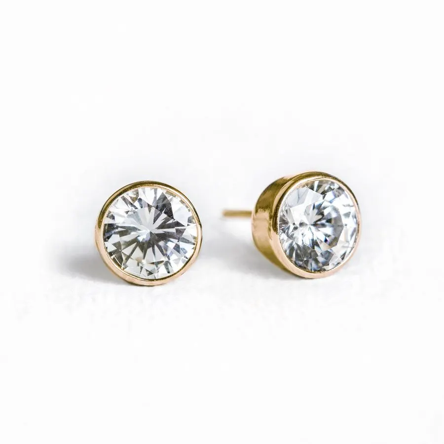 Solitaire Crystal Stud Earrings